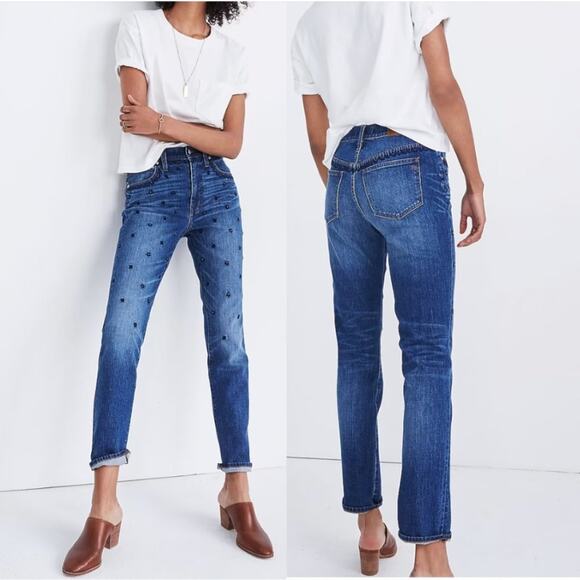 Madewell The High-Rise Slim Boyjean: Beaded Edition - Picture 1 of 11